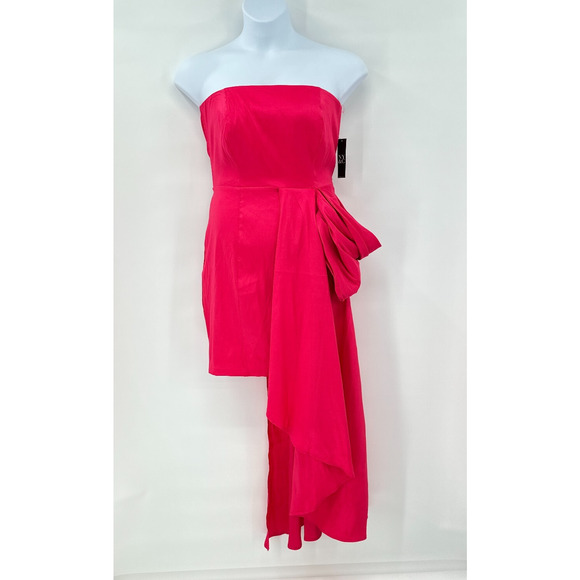 Event Strapless Dress size Large Bright Pink Y2K Party Formal Cocktail New - Picture 1 of 9